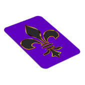 Schwarze Fleur-de-lis in Gold getrimmt Magnet (Rechte Seite)