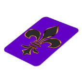 Schwarze Fleur-de-lis in Gold getrimmt Magnet (Linke Seite)