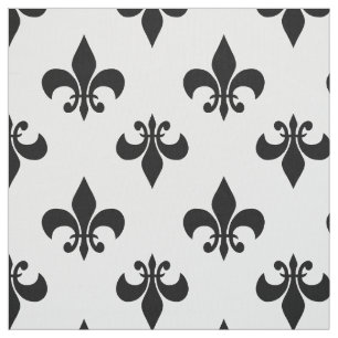 schwarze Fleur de Lis Stoff