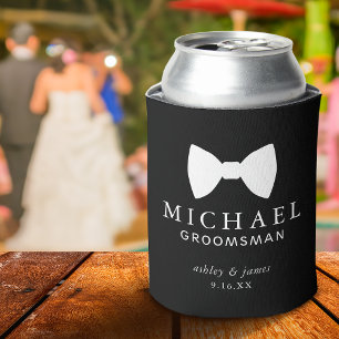 Schwarze Fliege Trauzeuge Personalisierte Hochzeit Dosenkühler