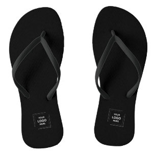 Schwarze Flip-Flops mit individuellem Firmenlogo Badesandalen