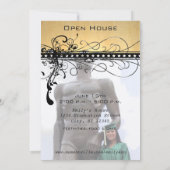 Schwarze flippige elegante Wirbel-Änderung am Einladung (Rückseite)