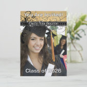 Schwarze flippige elegante Wirbel-Änderung am Einladung (Stehend Vorderseite)