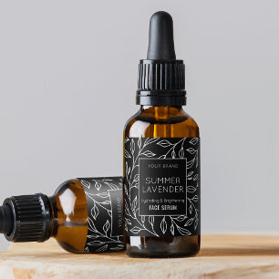 Schwarze Flora 1 OZ HautpflegeDropper Flaschenetik Adressaufkleber