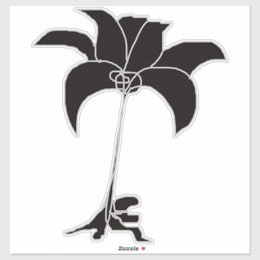 Schwarze Flora Extra große Aufkleber (Blatt)