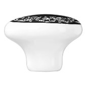 Schwarze Flora Mit Monogramm Keramikknauf (Seitenansicht)