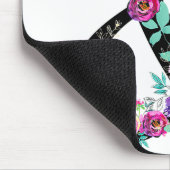 Schwarze Flora Moderne Ampersand Chic Rustikales L Mousepad (Ecke)