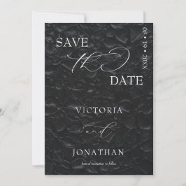 Schwarze Flora Moderne Elegant Save the Date