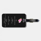 Schwarze Flora Moderne Elegante Hochzeit Save the Gepäckanhänger (Rückseite horizontal)