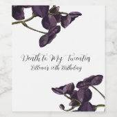 Schwarze Flora Tod der Jugend Weinetikett (Einzelnes Label)