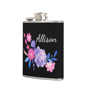 Schwarze Floral Custom Monoask Flachmann (Links)