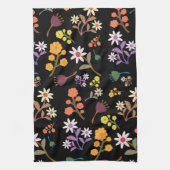 Schwarze Floral  Geschirrtuch (Vertikal)