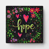 Schwarze Floral Inspiration Hope Fotoplatte (Vorderseite)