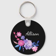 Schwarze Floral Monogramm Niedlich Hübsch Pink Gir