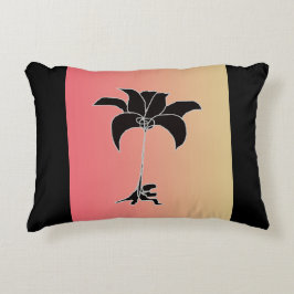 Schwarze floral Pastel Gradient Dekokissen