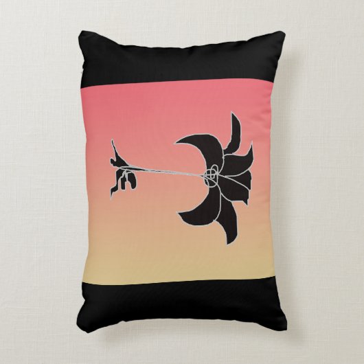 Schwarze floral Pastel Gradient Dekokissen (Vorderseite(Vertikal))