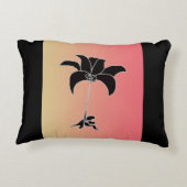 Schwarze floral Pastel Gradient Dekokissen (Rückseite)