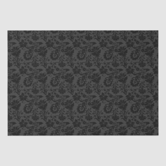 Schwarze Floral Seidenpapier (Vorderseite)