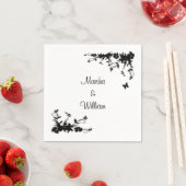 Schwarze Floral Serviette (Beispiel)