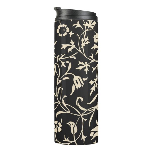 Schwarze Floral Thermosbecher