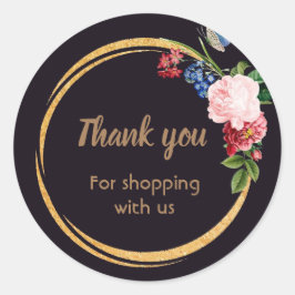 Schwarze florale Aufkleber