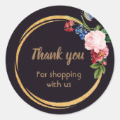 Schwarze florale Aufkleber (Vorderseite)