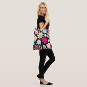 Schwarze florale chic modische Unique Tasche (Am Model)