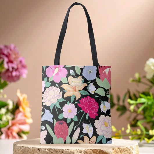 Schwarze florale chic modische Unique Tasche