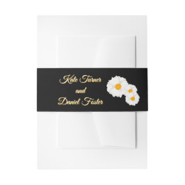 Schwarze Florale Hochzeit Einladungsbanderole