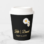Schwarze Florale Hochzeit Pappbecher (Vorderseite)