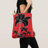 Schwarze Florale Rote  Tasche (Von Nahem)