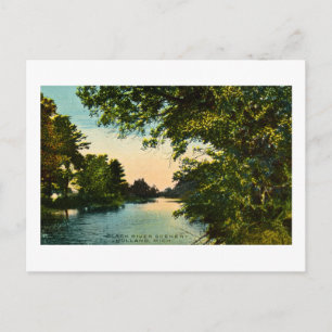 Schwarze Flusspanorama, Holland  Michigan Postkarte