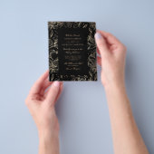 Schwarze Foil Blume Hand Drawn Elegant Flyer (Gruppe)