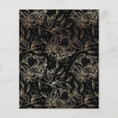 Schwarze Foil Blume Hand Drawn Elegant Flyer (Hinten)