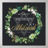 SCHWARZE FOLIAGE WREATH STAR BAR BAT MITZVAH WILLK POSTER (Vorne)