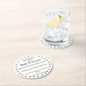 Schwarze Folie, die zwei Cents für Braut u. Runder Pappuntersetzer (Vor Ort)