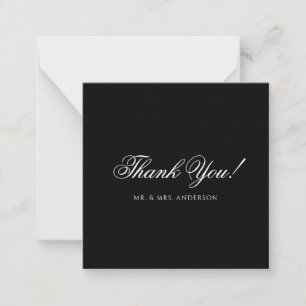 Schwarze formelle minimalistische Schrift Hochzeit Mitteilungskarte