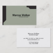 Schwarze Formen Olive Green Visitenkarte (Vorne/Hinten)