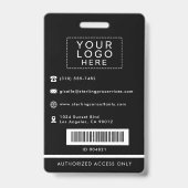 Schwarze Foto-Bar-Code-Name-ID-Mitarbeiter-Logo Ausweis (Rückseite)