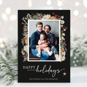 Schwarze Foto-gefaltete Weihnachtskarten Karte