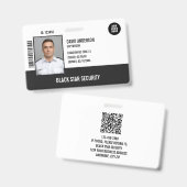 Schwarze Foto Sicherheitsbeamter Ausweis (Vorder- & Rückseite)