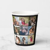 Schwarze FotoCollage Custom Wedding Pappbecher (Rückseite)