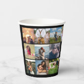 Schwarze FotoCollage Custom Wedding Pappbecher (Vorderseite)