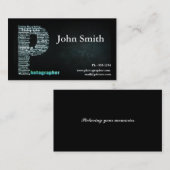 Schwarze Fotograf-Visitenkarte Visitenkarte (Vorne/Hinten)