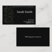 Schwarze Fotograf-Visitenkarte Visitenkarte (Vorne/Hinten)