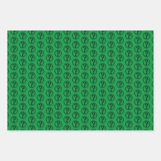 Schwarze Fragezeichen Muster 3D Geschenkpapier Set (Vorderseite 3)