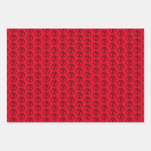 Schwarze Fragezeichen Muster 3D Geschenkpapier Set (Vorderseite)