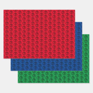 Schwarze Fragezeichen Muster 3D Geschenkpapier Set