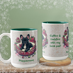 Schwarze Franziskanerin, gemütlich in Weihnachtsbe Zweifarbige Tasse