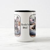 Schwarze Franzosen, Blauer Hundehund Zweifarbige Tasse (Mittel)